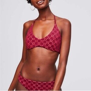 LOFT Laser Cut Patterned Bikini Top and Bottom Set